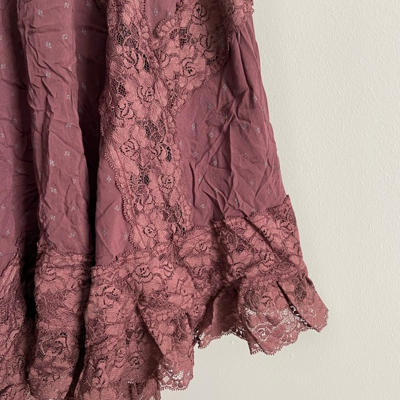 FP burgundy lace slip - Picture 2 of 3